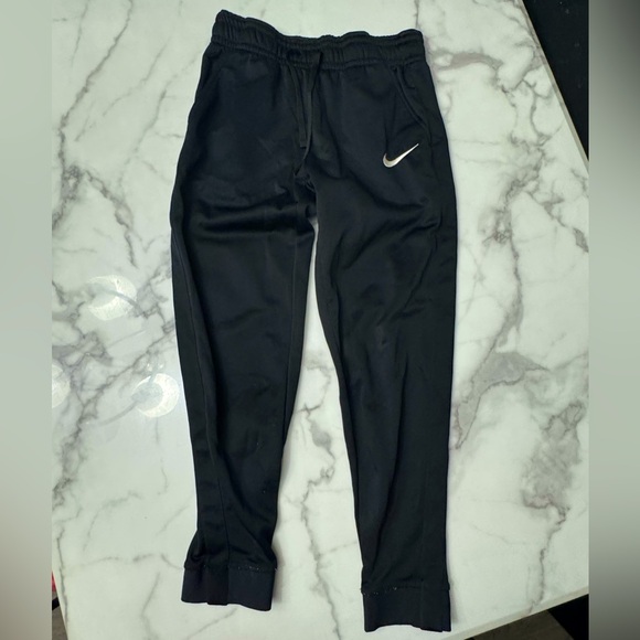 Nike Black Track Pants with White Logo - Picture 1 of 4